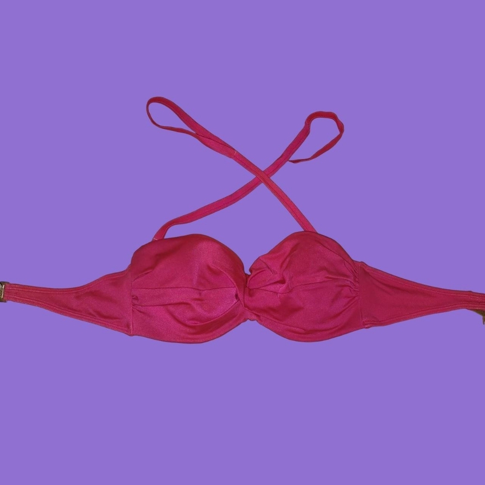 DKNY hot pink bikini top size 34D